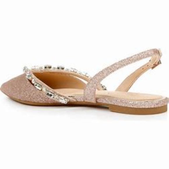BADGLEY MISCHKA JEWEL Camden Pointed Toe Slingback Flats in Rose Gold Size 8.5 - Picture 7 of 7